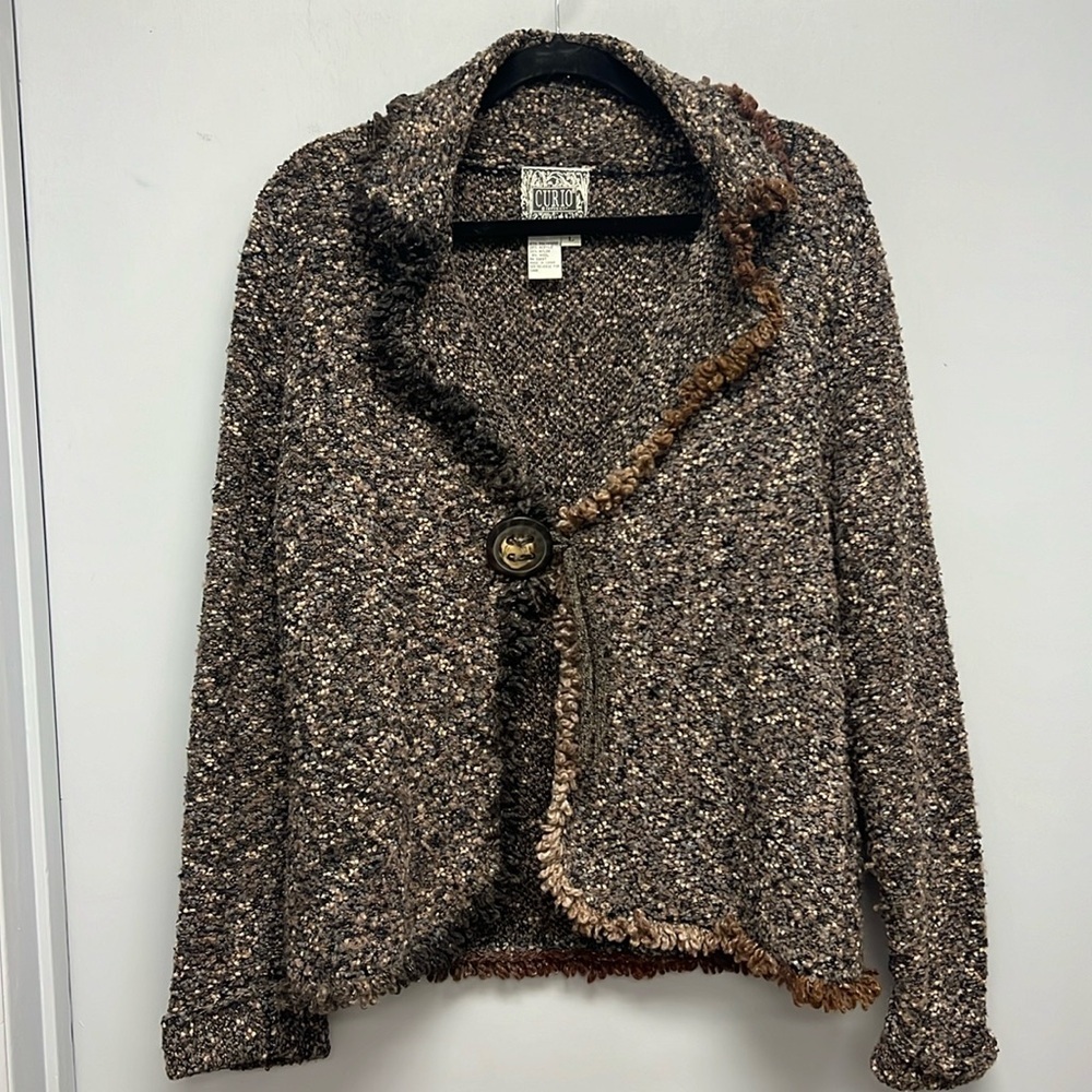 Curio Women’s Chunky Knit Cardigan Blazer Size Large
